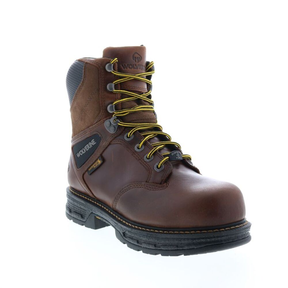 Wolverine Mens Hellcat Ultraspring Waterproof CarbonMax 8" Brown Boots (NWT) - Picture 2 of 7